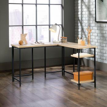 Teknik Office Industrial Style L-Shaped Executive Desk in Charter Oak
