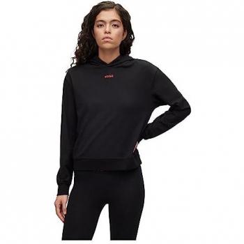 Pull à capuche HUGO Small Logo noir femme