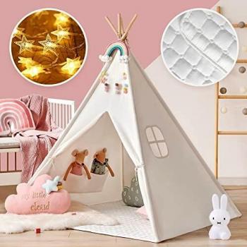 Tipi Découverte Petite Aventure – Tente Blanche Cassée pour Enfants