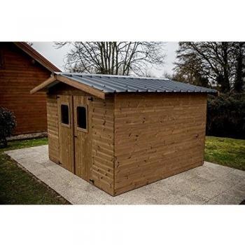 Abri THIERS 11,97 m² sans Plancher Toit Double Pente bac Acier