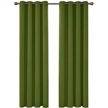 Deconovo Thermo Verdunkelungsgardine, 260x140 cm, Apfelgrün, 2er Set