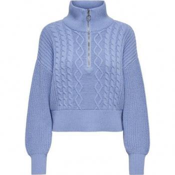 Only Regular Fit Troyer aus Baumwoll-Mix Modell 'DORITTA' in Hellblau, Größe XL – women – Hellblau – XL