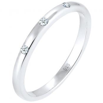 DIAMORE Damen Bandring mit 0.06 ct Diamant in Silber