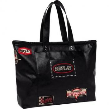 Replay One Size Borsa Tracolla in Tessuto Nero FW363.000.a050a