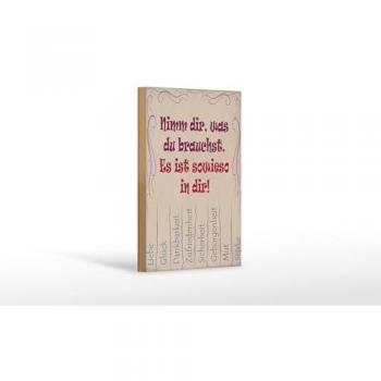 Dekoratives Holzschild 12x18 cm Nimm dir was du brauchst Liebe