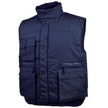 Chaleco Deltaplus Multibolsillos con Cremallera Cintura Elástica Color Azul Naranja Talla S