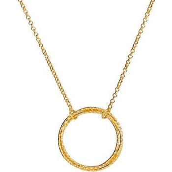 Collar de Plata Bañada en Oro con Diseño Circular