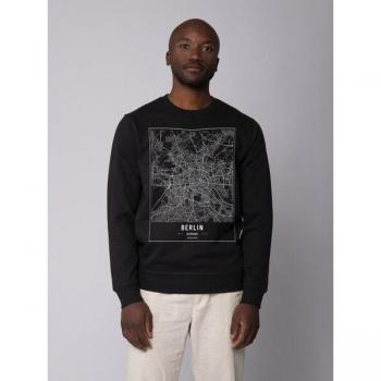 Felpa City Maps: Berlino Gradient Nero/White