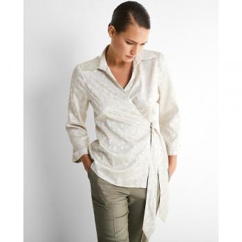 Blusa de Cuello Camisa Trucco con Estampado Animal
