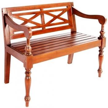 Banco de Madera Caoba Oscuro para Jardín 98 cm