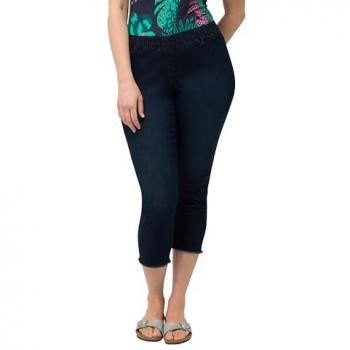 Ulla Popken 7/8-Jeggings Sienna für Damen, blau, Größe 56, mit Gürtelschlaufen