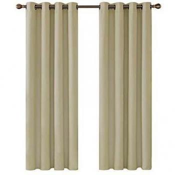 Deconovo Verdunkelungsvorhang für Schlafzimmer 160x132cm Beige 2er Set