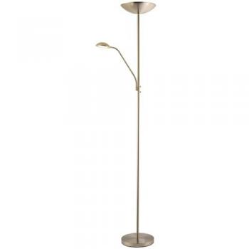Sleek Satin Nickel Mother and Child LED Floor Lamp with Preset Dimming