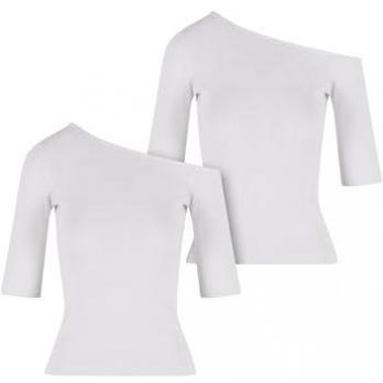 Urban Classic T-Shirt Donna Organica Asimmetrica (Set di 2) XL in Bianco