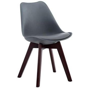 Chaise Retro Design Borneo V2 avec Pieds en Bois et Dossier Ergonomique
