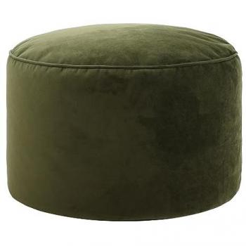 Olive Green Velvet Pouffe