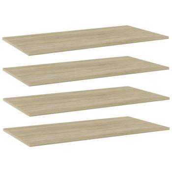 Panneaux modulaires bibliothèque 4 pcs Chêne Sonoma 80x20x1,5 cm Aggloméré