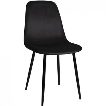 Silla de Comedor Napier en Terciopelo Negro