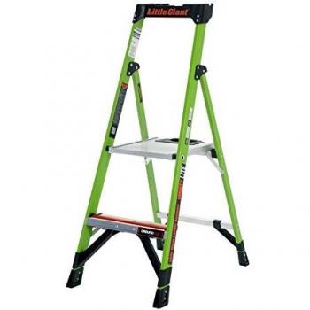 Little Giant Ladders 1303-952 Mighty Lite, 2 Tread, Fibreglass GRP, HiViz Green, Platform Step Ladder, EN131 Professional