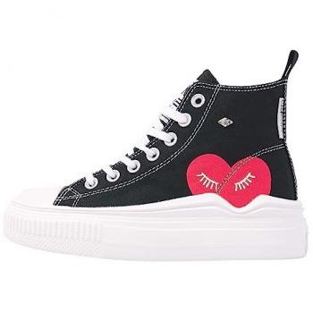 Zapatillas de deporte British Knights Kaya Flow Mid mujer, Negro con Corazón Rojo