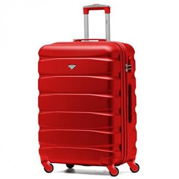 Red 25 Flight Knight Medium Suitcase – Hard Shell, 4 Wheels, TSA Lock
