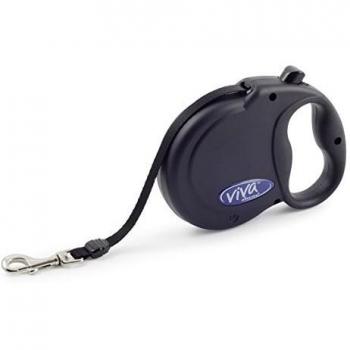 Viva Retractable 5m Dog Lead Black
