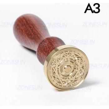 ZONESUN Abzeichen‑Totem‑Stempel mit Holztasche für Pakete