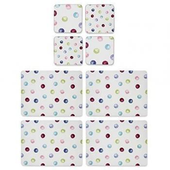 Colorful Dot Placemats & Coaster Duo