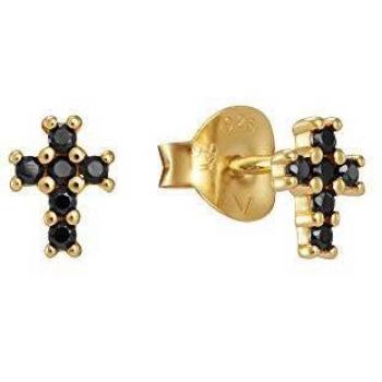 Pendientes de cruz Viceroy con cristales oscuros