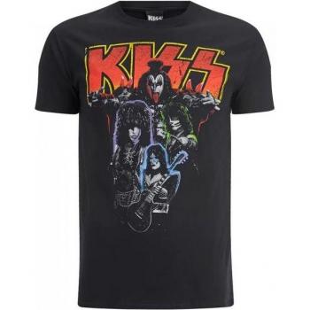 T-shirt in cotone neon unisex Kiss per adulti L nera
