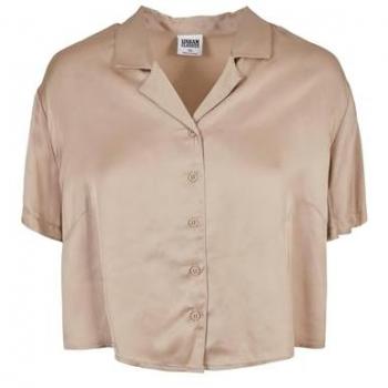 Urban Classics Camicia Viscosa Satin a Maniche Corte Soft Taupe
