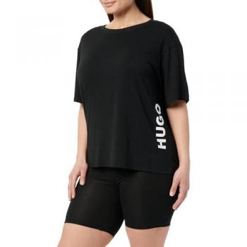 HUGO Relaxed Fit Pyjama UNITE_SHORT, Damen, Schwarz