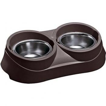 Ferplast Duo Feed Napfständer 1,70 l – Kunststoff‑Napf für zwei Futterplätze, grau