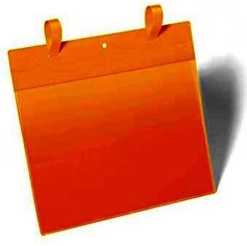 Durable Document Pocket with Straps A4 Landscape Yellow, Pack of 50