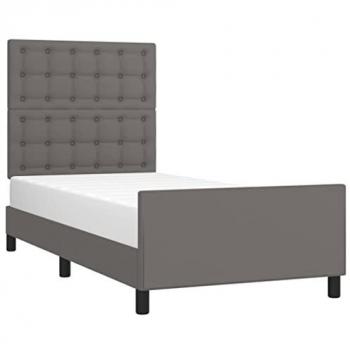VidaXL Bettgestell mit Kopfteil Braun 90x200 cm Kunstleder