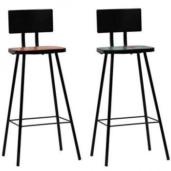 Tabourets de bar en bois massif Vidaxl (lot de 2)