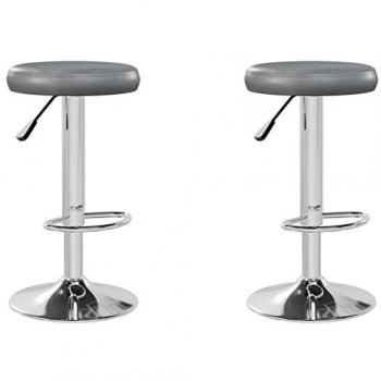 VidaXL Barhocker 2 Stk. Kunstleder Grau