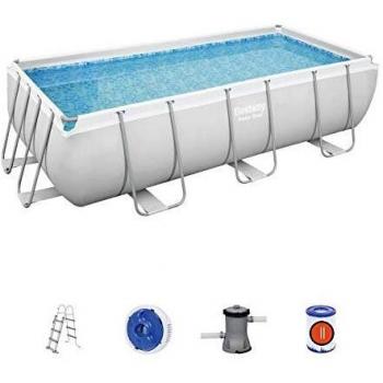 Piscina Bestway 56441 3 POWER STEEL Rettangolare con Accessori Grigio