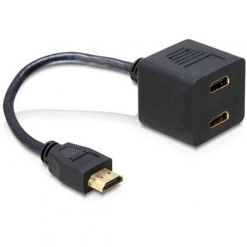 Adaptador HDMI Macho a 2 HDMI Hembras 0,2 m DeLOCK