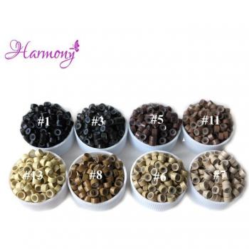 1000pcs Medium Blonde Hair Extension Micro Ring Beads, 4.0x2.0x2.0mm