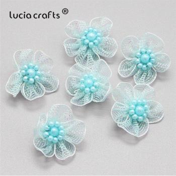 DIY 30mm Organza Schleifen für Haar und Kleidung 12/24 Stück