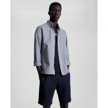 Tommy Hilfiger Herren Bluse aus Oxford-Karo-Stoff, weiß