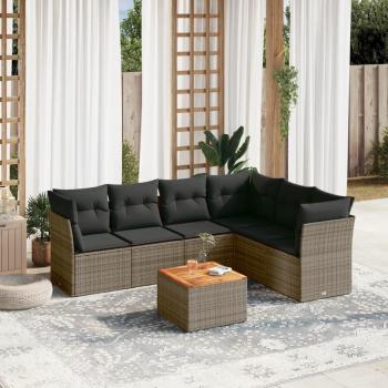 Salon de Jardin Confort Prolenta 7 Pcs Résine Tressée