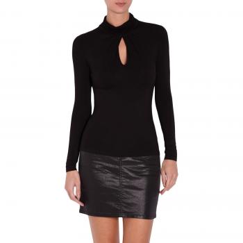 Morgan Damen T-Shirt, 142-tani.n Einfarbig, M, Schwarz