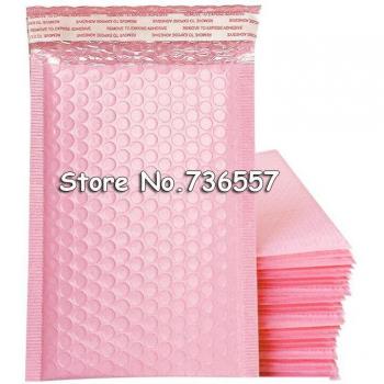 50pcs Light Pink Poly Bubble Mailer Envelopes 13x20+4cm