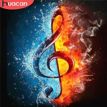 HUACAN Musik Diamant Stickerei für Zuhause