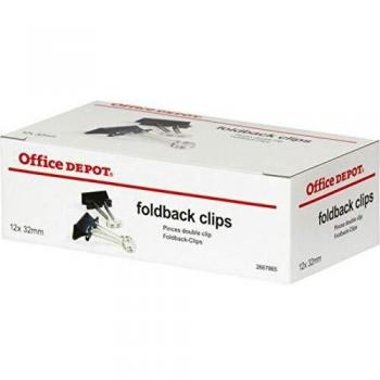 Office Depot 32mm Black Clipping Clips Set (72 Units)
