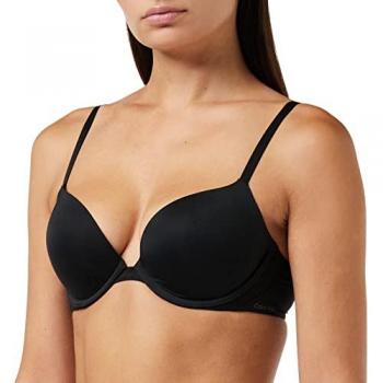 Reggiseno CK 75 Nero Push‑Up Plunge