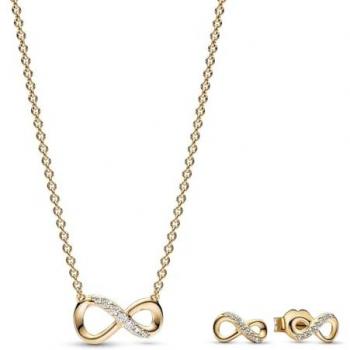 Pandora Ketten-Anhänger Set: Strahlende Unendlichkeit in Gold