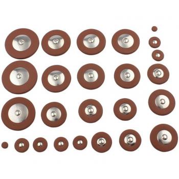 Orange Saxophone Pad Replacement Kit, 25 PCS Leather Pads for Tenor Sax
